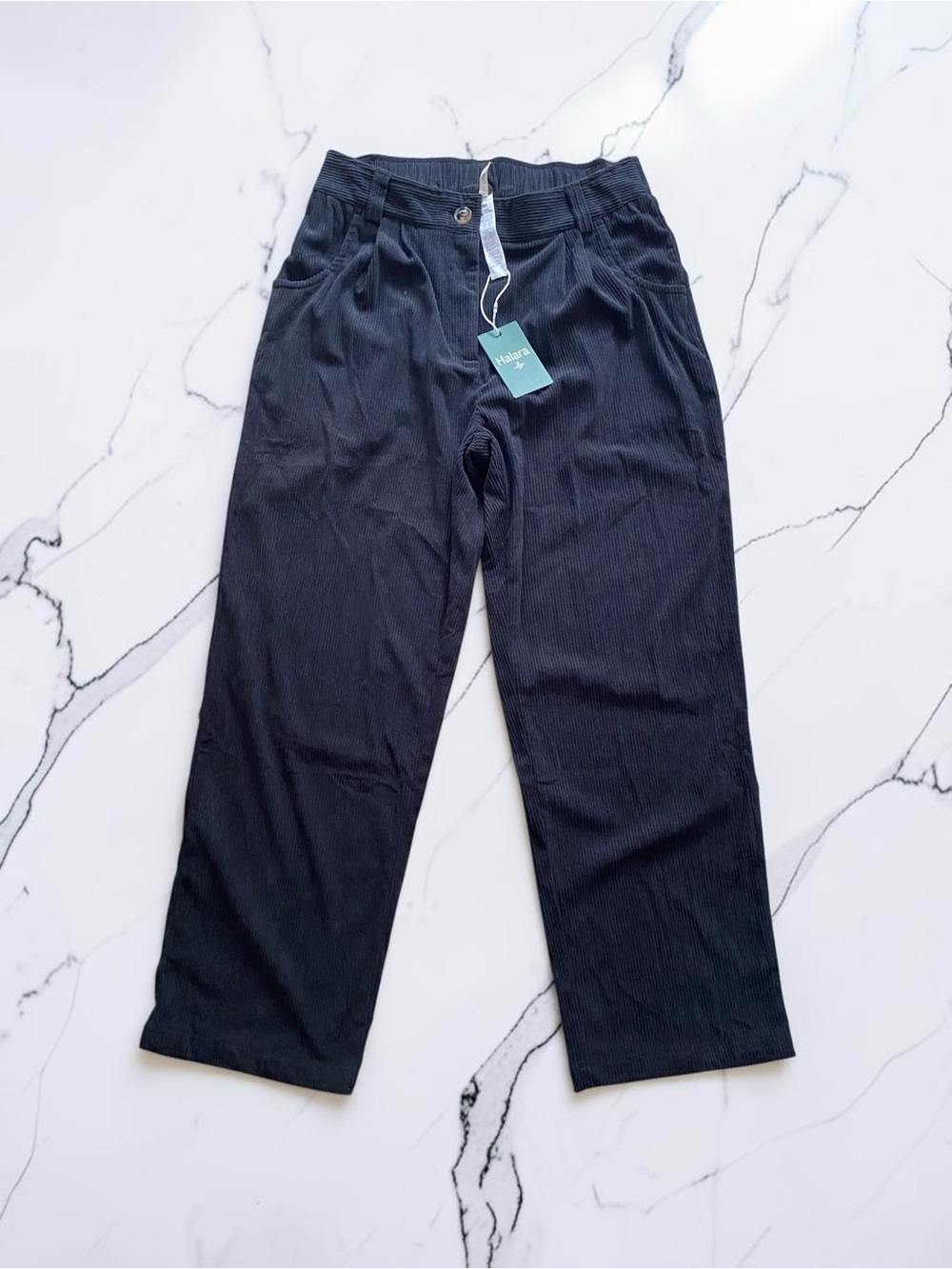 Mid Rise Zipper Pocket Plus Size Corduroy Casual Pants
